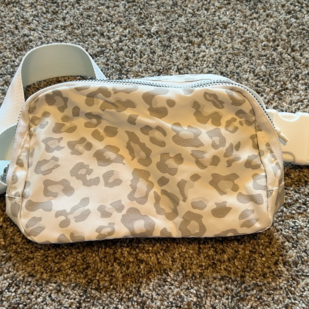 White Leopard Belt Bag